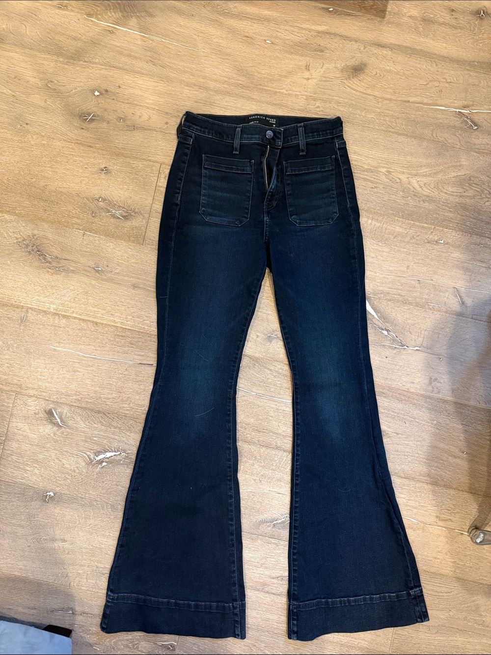 Veronica Beard Black High-Rise Flare Jeans